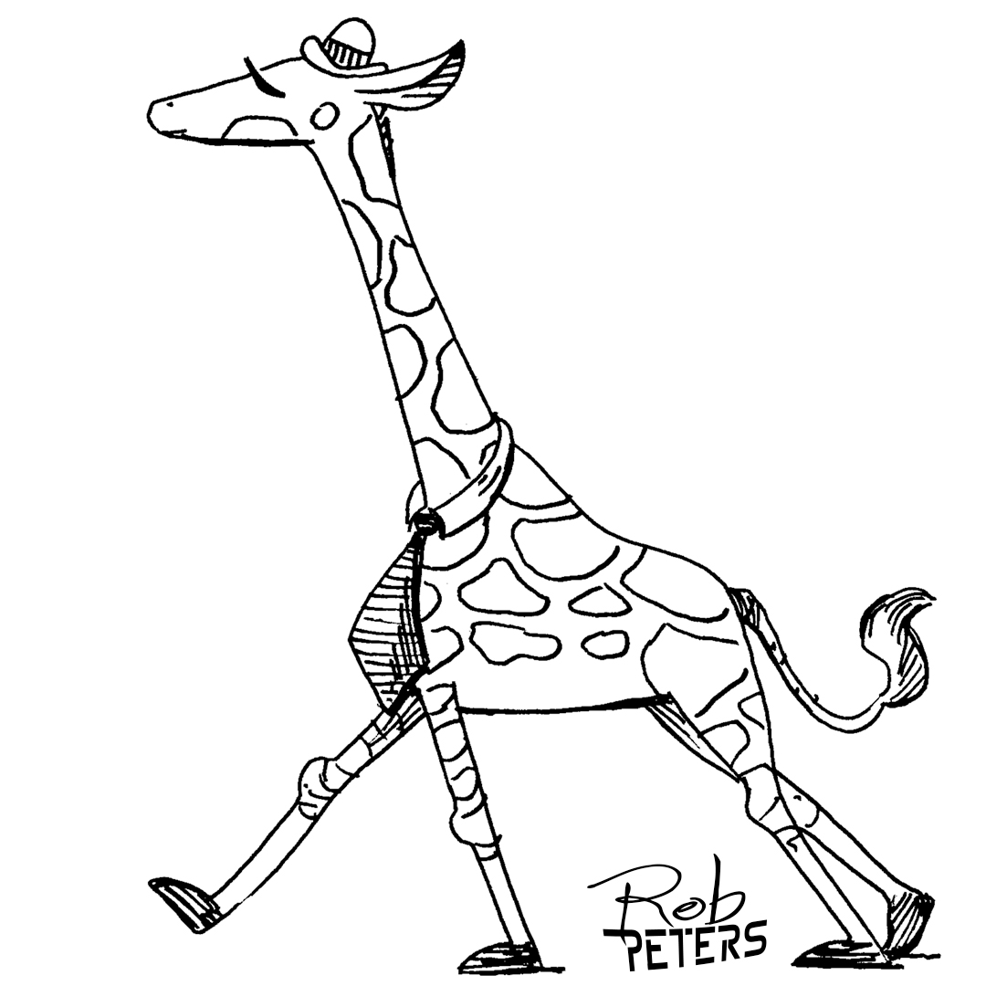 Жираф в шарфике рисунок
